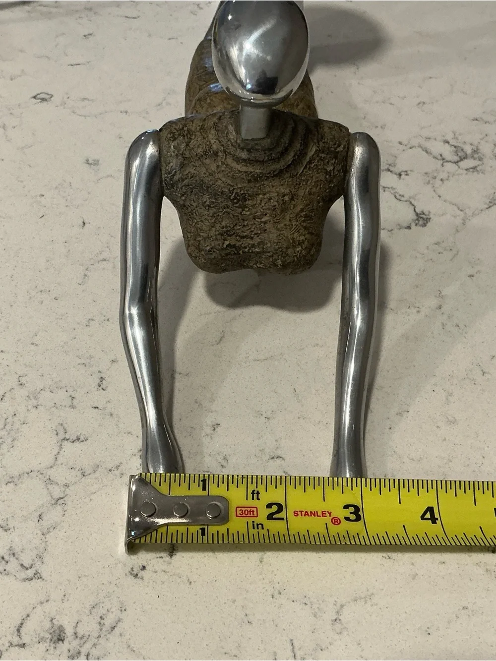 Vtg Mid Century modern woman figurine limestone candle holder Texture Homedecor